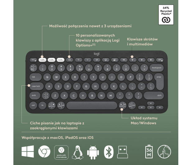 Logitech Pebble 2 Combo grafit - 1172741 - zdjęcie 13